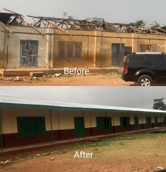 Before and After classroom renovation